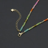 Multi-Color Cubic Zirconia Faceted Bead Necklace, sku#EF847