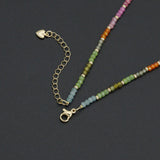 Multi-Color Cubic Zirconia Faceted Bead Necklace, sku#EF847