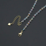 Clear Crystal Faceted Bead Station Choker with Freshwater Pearl, sku#EF848