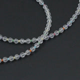 Clear Crystal Faceted Bead Station Choker with Freshwater Pearl, sku#EF848