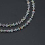 Clear Crystal Faceted Bead Station Choker with Freshwater Pearl, sku#EF848