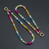 New color!! Natural rainbow Jade Beaded Necklace Necklace,Sku#EF850