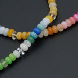 New color!! Natural rainbow Jade Beaded Necklace Necklace,Sku#EF850