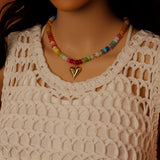 New color!! Natural rainbow Jade Beaded Necklace Necklace,Sku#EF850