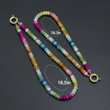 New color!! Natural rainbow Jade Beaded Necklace Necklace,Sku#EF850