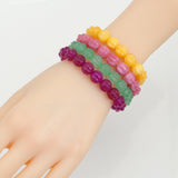 Pumpkin Jade Stretchy Bracelet, Sku#EF851-3
