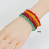 Pumpkin Jade Stretchy Bracelet, Sku#EF851-3