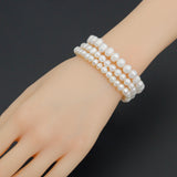 Genuine White Pearl Adjustable Bracelet, Sku#EF852