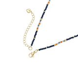 Navy Tearl Gemstone Beads Necklace,Sku#EF856