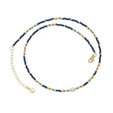 Navy Tearl Gemstone Beads Necklace,Sku#EF856