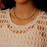 Navy Tearl Gemstone Beads Necklace,Sku#EF856