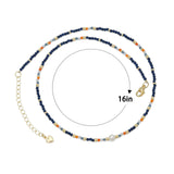Navy Tearl Gemstone Beads Necklace,Sku#EF856