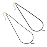 Faceted Black Spinel 2mm/3mm Beaded Necklace,Sku#EF857