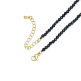 Faceted Black Spinel 2mm/3mm Beaded Necklace,Sku#EF857