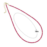 Pink Ruby Beaded Necklace with gold Accent, sku#EF869