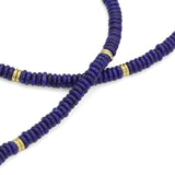 Lapis Beaded Necklace with gold accent, sku#EF870