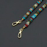 Boho MuNatural Stone Heishi Bead Necklace, Sku#EF877