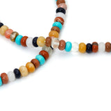 Multicolor Mixed Gemstone Rondelle Beaded Necklace, Sku#EF878