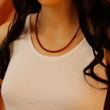 Natural Jade Beaded Necklace – Colorful Gemstone Necklace, Sku#EF879