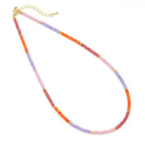 Colorful Beads Stone Adjustable Necklace, Sku#EF880
