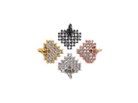 CZ Micro Pave Heart/Leaf Shaped Pendant/Charm, Clear Cubic Z