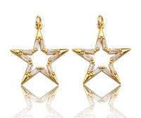 CZ Micro Pave Large Five Star Shape Pendant , 23x25mm,  SKU#F1186C
