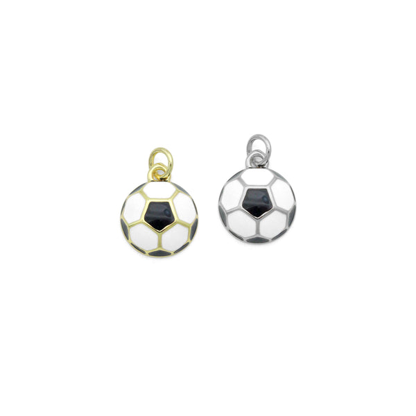 Black White Enamel Soccer Shape Pendant, sku#F1354