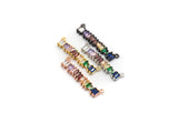 Colorful CZ Micro Pave Rainbow Bar Pendant for Necklace, 6x35mm, sku#F682