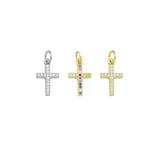 CZ Micro Pave Cross Charm Pendant, Cross charm, sku#F685