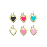 Lockets Enamel Heart Shape Pendant, Sku#FH186