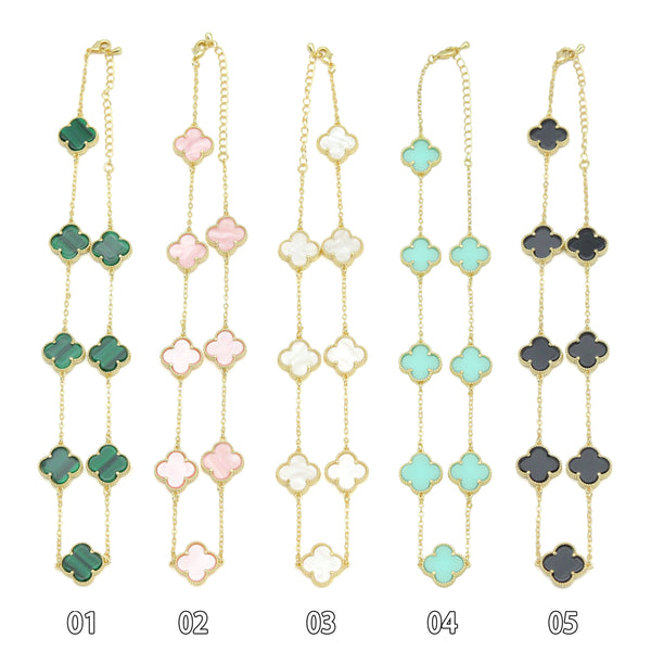 14 colors Flower Necklace, Green Pink Blue black silver gold white flower necklace, Sku#FH227