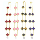 14 colors Flower Necklace, Green Pink Blue black silver gold white flower necklace, Sku#FH227