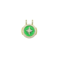 Clear CZ Green North Star Charm Pendant, Sku#FH239