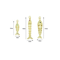3D Vintage Style Movable Wiggling Fish charm, Sku#FH248