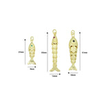 3D Vintage Style Movable Wiggling Fish charm, Sku#FH248