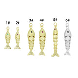 3D Vintage Style Movable Wiggling Fish charm, Sku#FH248
