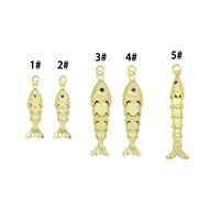 3D Vintage Style Movable Wiggling Fish charm, Sku#FH248