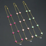Colorful Flower Chain Bracelet neckclace,  Sku#FH250