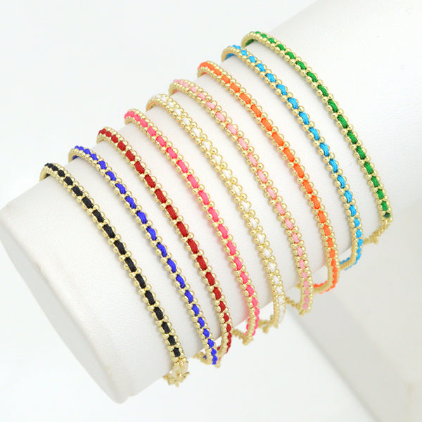 Colorful Cord String Gold Adjustable Bracelet, Cord Bracelet, Sku#FH252
