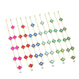 Crystal flower Chain Necklace, Sku#FH253