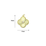 Gold Clover Flower charm,  Flower charm, Sku#FH257