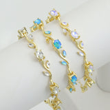 Vine link Crystal Bracelet, floral vine tennis bracelet, Sku#FH258