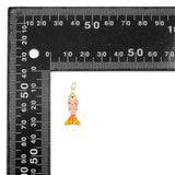 Pink Enamel Gold Fish charm,  Goldfish charm, Sku#FH259