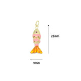 Pink Enamel Gold Fish charm,  Goldfish charm, Sku#FH259