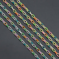 High Quality Colorful enamel Oval Link Chain by foot/Necklace,sku#HX07