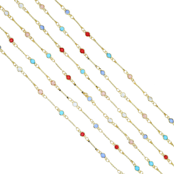 1 Foot/Yard gold Chain- Brass Wire Wrapped Gold Plated Chain- Link Findings, sku#HX09