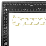Gold Crystal Dangle Chain by Yard, Bezel Crytal Charm chain, Sku#HX24