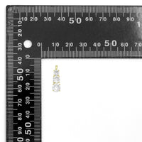 Triple CZ Bar Pendant charm for Necklace Bracelet Jewelry Making Supply, Sku#LX927