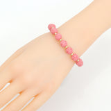 8mm Pink Tulip Resin Stretchy Bracelet, Sku#EF701