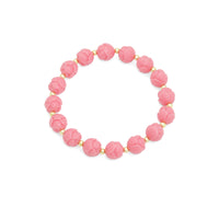 8mm Pink Tulip Resin Stretchy Bracelet, Sku#EF701